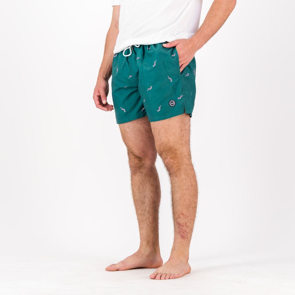 Springboks Summer Pop Print Swim Shorts - Teal