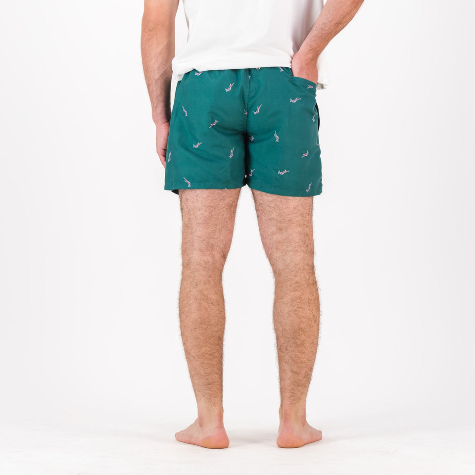 Springboks Summer Pop Print Swim Shorts - Teal