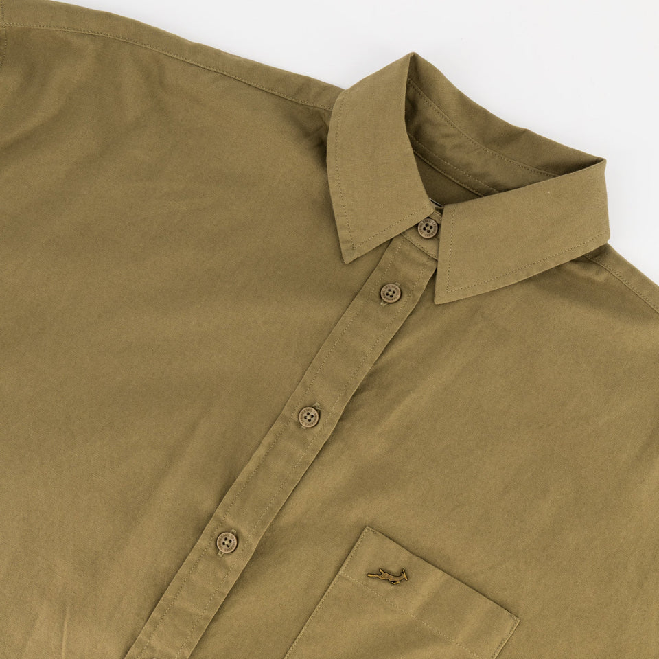 Springboks Tailored LS Oxford Shirt-Taupe