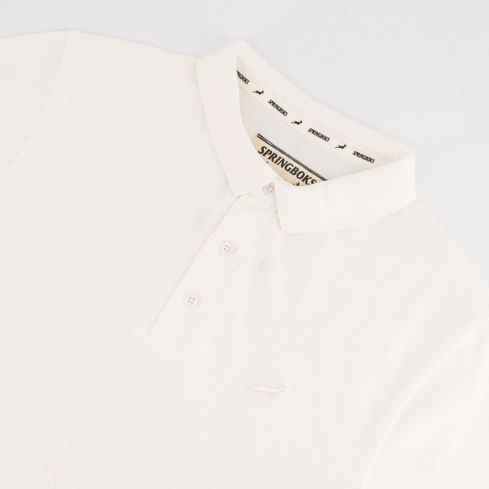 Springboks Tonal Embroidery SS Polo- White