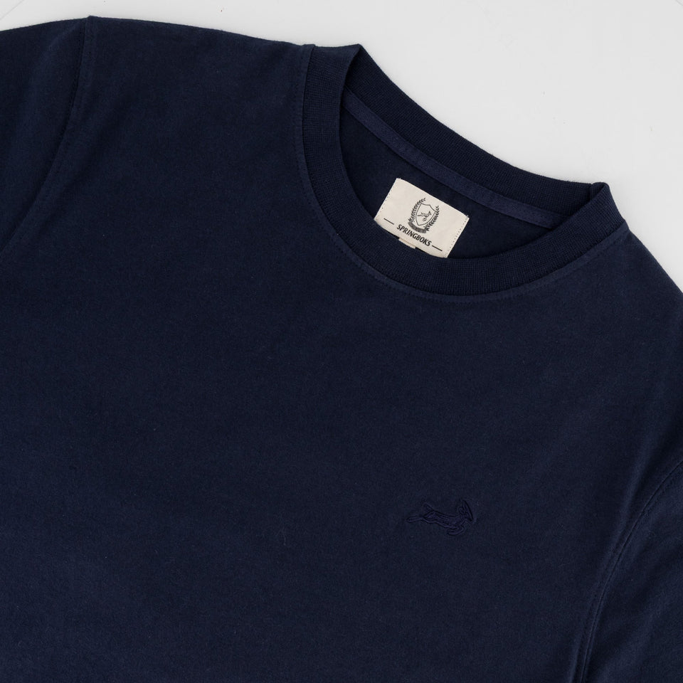 Springboks Tonal SML EMB Bok Crew Tee-Navy