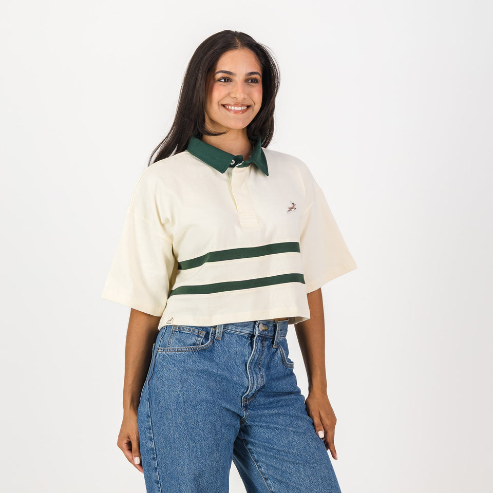 Springboks Twill Hoop SS Crop Rugby Jersey - Sugar Sizzle