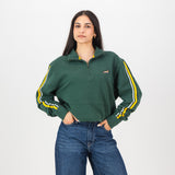 Springboks Twill SLV Quarter Zip Sweat - OS Green