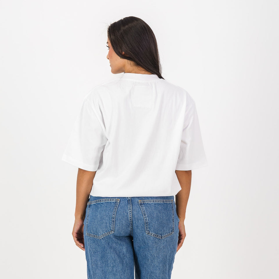 Springboks Winter Pop Badge Boxy Crew Tee-White