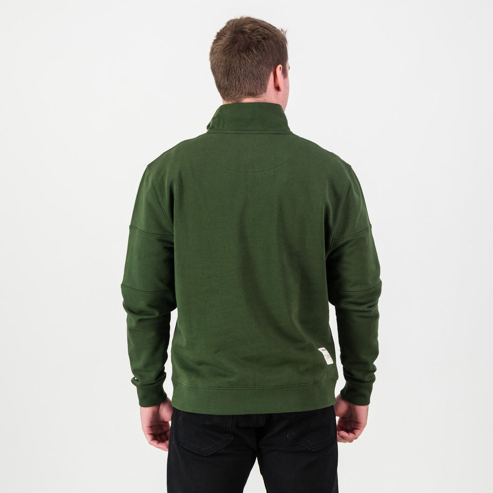 Springboks Word Quarter Zip Sweat - Military Olive