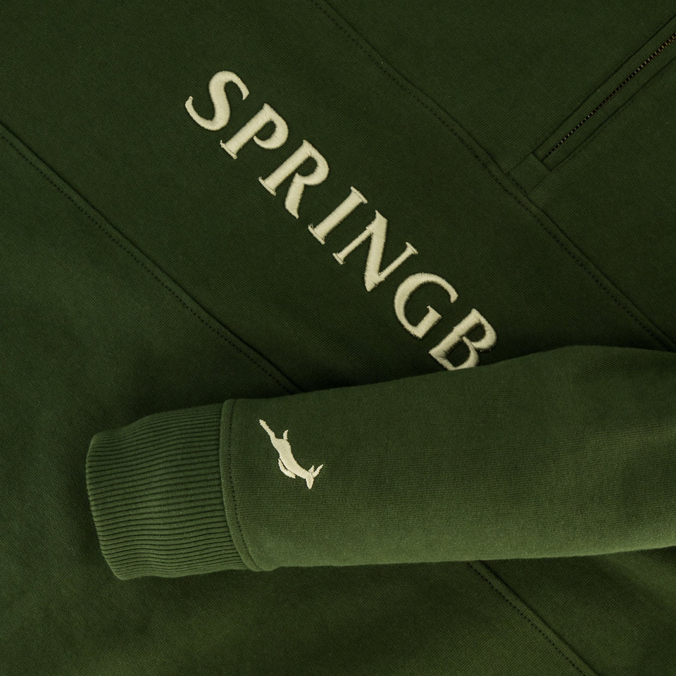 Springboks Word Quarter Zip Sweat - Military Olive