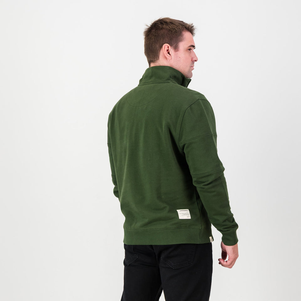 Springboks Word Quarter Zip Sweat - Military Olive