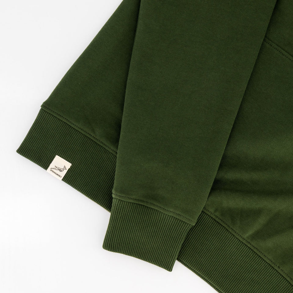 Springboks Word Quarter Zip Sweat - Military Olive