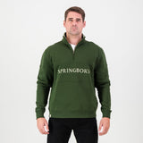 Springboks Word Quarter Zip Sweat - Military Olive